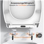 SURFOU Abattant WC Lunette Cuvettes, Cuvette Toilette Avec Frein De Chute Declipsable, Lunettes Toilettes Couvercle Blanche, Abb