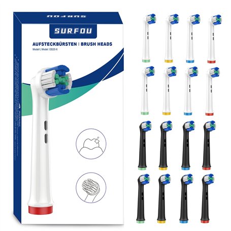 16 Unités Brossette Compatible Électrique Oral B Tête
