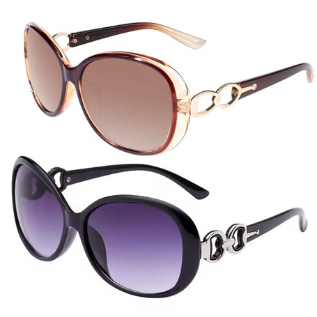 YIWONFU Lunettes de Soleil Femme Polarisées 2 Pièces