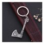 Porte-clés hache viking nordique Rune Warrior Symbole amulette porte-clés breloque cadeau pour homme, Argenté., taille unique