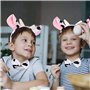 SUNYOK Ensemble Costume Vache pour Enfant Déguisement Animal Pour Anniversaire Carnaval Bandeau Oreilles de Vache Noeud Papillon