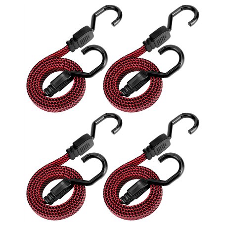 QWORK® Lot de 4 Tendeurs Elastique avec Crochets