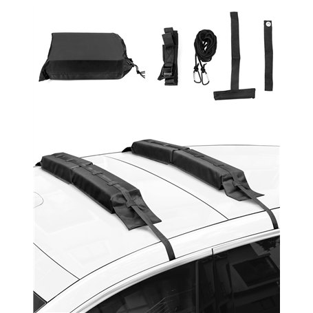 QWORK® Kit de Barre de Toit Souples avec Sangles de Fixation