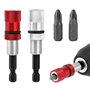 QWORK® 2Pcs Porte-Embouts Magnétique avec Butée de Profondeur, tige hexagonale 1/4", comprend 2 x PH2 Embouts Visseuse a Placo