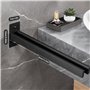 Porte-Serviettes Noir en Acier Inoxydable, Double Porte Serviette Adhésif à Deux Bras Support Mural pour Salle de Bain Ou Cuisin