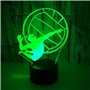 Télécommande de volley-ball 3D - 16 couleurs - Illusion de veilleuse en acrylique LED Lampe de chevet pour enfants Décoration de