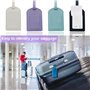 4 Pièces Etiquette Valise, Pu Cuir Étanche Etiquette Bagage Inscriptible et Réglable Etiquette Valise Voyage Avion Pour Valise s