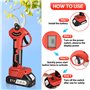 NUZEKY Sécateur Électrique Professionnel 30 mm avec 2 Batteries 21 V/2000 mAh - Sécateur Sans Fil pour Jardinage, Vigne, Arbre F