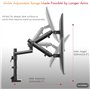 PUTORSEN Support Double Écrans 17-32" PC Moniteur, Premium Aluminium Bras Articulé Ergonomique Ressort Mécanique, Hauteur Réglab