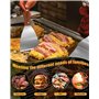Kureny Set de spatules à Barbecue en Acier Inoxydable,spatule plancha,avec Un Grand Retourneur de Grillades et Un Écraseur à Bur