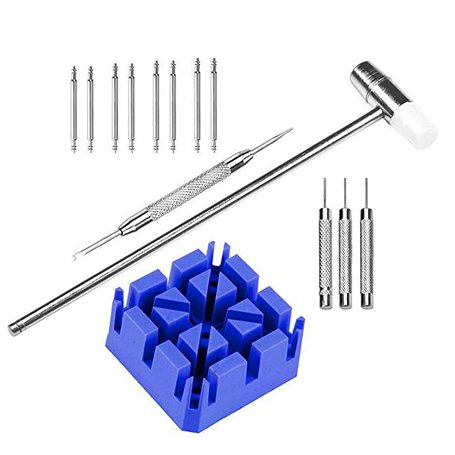 LHKJ 14 Pcs Montre Outil de Réparation Kit Outil Chasse Goupille Ajustable Compatible avec Montres