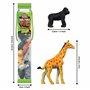 Cubitube - Animaux Sauvages de Deluxebase. 11 pièces de Petites Figurines d'animaux de Safari. Tube de Rangement en Plastique ré