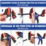 WORKPRO Lot de 6 serre-joints à une main 150 mm Force de serrage 22,5 kg/68 kg Envergure 150 mm 4 classiques et 2 mini serre-joi