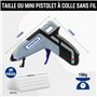 Pistolet à Colle sans Fil avec Batterie 2600 mAh et 20 Bâtons de Colle(7*100 mm)