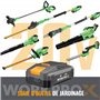WORKPROX Coupe Bordures sans Fil 20V avec Batterie 4,0Ah, Tête Pivotante à 90°, Tondeuse Coupe-Bordures 2-en-1 Outil de Jardin,