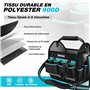 DURATECH Sac à Outils avec Grande Ouverture Supérieure, Fond Dur Etanche, Bandoulière Large Réglable, Poignée Matelassée 30,5X22