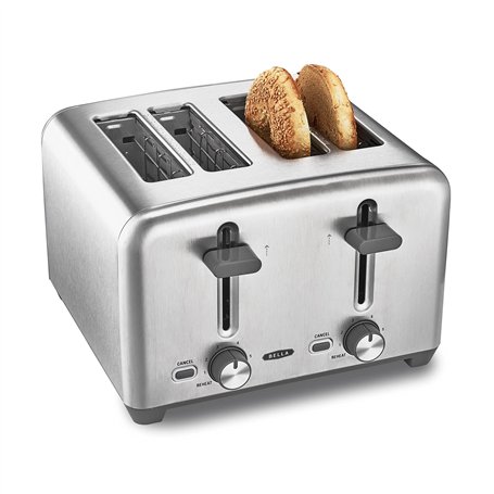 BELLA Grille-pain 4 tranches avec fentes extra-larges et tiroir ramasse-miettes amovible