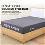 200 x 220 cm - Coupes de 35 cm pour Matelas épais - Microfibre brossée
