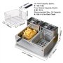 VEVOR Friteuse Électrique Commerciale 20 L Contenant 12 L de l'Huile 5000 W 2 Cuves Friteuse à Huile en Inox 2 Paniers à Frire C