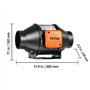 VEVOR Ventilateur d'Extraction 100 mm Extracteur d'Air Conduit 348 m³/h 21 W Régulateur Température Humidité Silencieux Moteur É