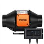 VEVOR Ventilateur d'Extraction 100 mm Extracteur d'Air Conduit 348 m³/h 21 W Régulateur Température Humidité Silencieux Moteur É