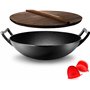 NutriChef Wok en Fonte-Pré-assaisonnée de 5