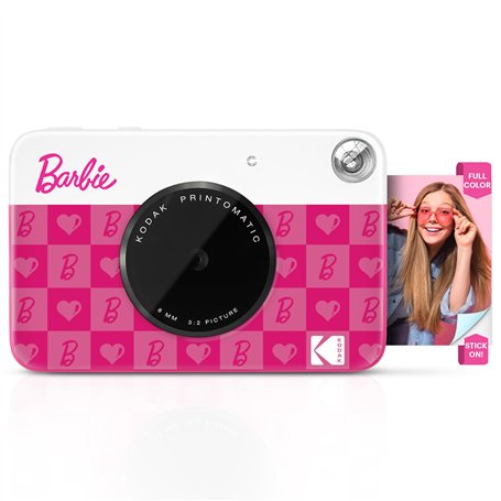 Barbie x Kodak Printomatic Appareil Photo Numérique Couleur – Appareil Photo Portable Barbie 5MP Imprime Photos Autocollantes 2x
