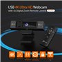 j5create Webcam 4K Ultra HD avec 5X Zoom, Protection de la Vie privée, amélioration de la lumière, Double Microphone Haute fidél