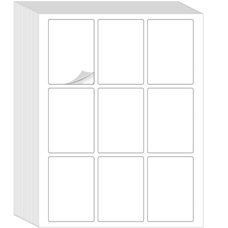 Autocollants Vierges pour Cartes à Jouer - Imprimez Vos Cartes à Jouer-216 Étiquettes Papier Autocollant pour Imprimantes Laser/