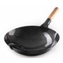 Craft Wok - Pow Wok en acier au carbone martelé à la main pré-assaisonné avec poignée en bois et en acier (13 pouces)