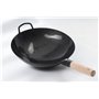 Craft Wok - Pow Wok en acier au carbone martelé à la main pré-assaisonné avec poignée en bois et en acier (13 pouces), Noir13