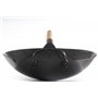 Craft Wok - Pow Wok en acier au carbone martelé à la main pré-assaisonné avec poignée en bois et en acier (13 pouces), Noir13