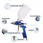 IPOTOOLS Pistolet à Peinture HVLP H-827P - Professionnel Pour Carrosserie, Godet 600 ML, Buse Acier Inoxydable 1.3mm + 2 Jeux...