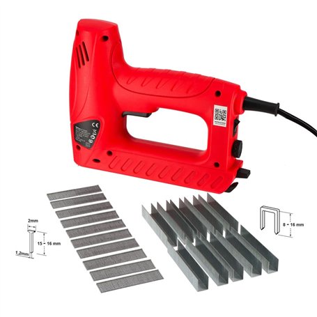 Agrafeuse cloueuse électrique 220-240V~ 50Hz 1000 agrafes et 500clous - pour les Projets de Bricolage en Ameublement