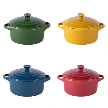 Table Passion - Set de 4 mini cocottes old 9 cm en grès