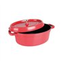 Sitram 712901, COCOTTE ovale en fonte d'aluminium 7,5 litres - Extérieur Rouge et intérieur noir - toutes sources de chaleur y c