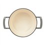Sitram 716040 COCOTTE Sitrabella Ronde en fonte émaillée Ø20 cm - 2,5 litres - Extérieur émail Gris intérieur Blanc - toutes sou