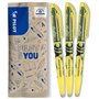 PILOT - 3 Surligneurs Frixion Light - Surligneurs effaçables aux couleurs fluos - Jaune - Pointe biseautée pour tracé fin ou plu