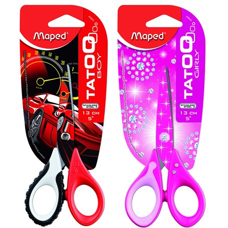 Maped Tatoo Innovation 470010 Ciseaux 13 cm black/pink/red