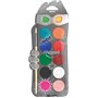 Maped - Palette de Peinture à l'Eau - 12 Pastilles de Gouache, Pinceau inclus - Couleurs Vives et Pigmentées - Format Nomade Ref