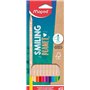 Maped - Crayons de Couleur Smiling Planet en Bois Naturel - 12 Crayons de dessin pour Enfants - Crayon Coloriage Triangulaire Er