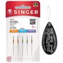 Singer Stretch Ball Point (S'étirer Pointe à Bille) 2045 Lot de 5 Aiguilles pour Machine à Coudre