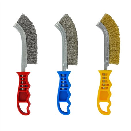 TIVOLY - Lot de 3 Brosses à Main - Brosses Métalliques en Acier