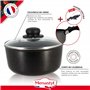 MENASTYL - Set de 4 pièces - 3 casseroles 16/18/20 cm + 1 poignée amovible – 6020284 – Casseroles en aluminium compatibles tous 