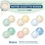 BIOLANE - Attache tétine bébé - Pour tétine avec anneau - Tissu 100% coton - Beige - Fixation cordon - Clip en bois et métal - D