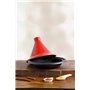Crealys 509833, Tajine en fonte émaillée noire Ø 31 cm - couvercle en terre-cuite émaillée rouge - compatible avec toutes source