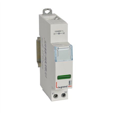 Voyant simple LED vert 110V~ à 400V~ - 1 module