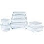 Pyrex Cook & Freez - Lot de 8 Boites de Tailles et Formes Différentes avec Couvercle - Verre Borosilicate - Idéal Batchcooking -