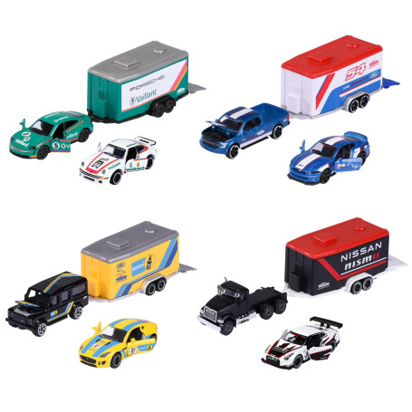 Smoby 2 Véhicules Majorette Trailer et sa Remorque