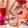 Duralex® - Lot de 6 Mugs en Verre Trempé Rose 26cl - Collection Versailles Ultra Résistants et Empilables – Fabrication Français